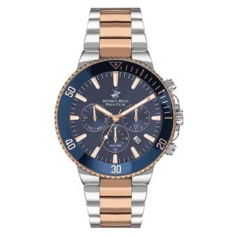 Beverly Hills Polo Club BP3247X590 Takvimli 45 mm Gri-Rose Gold Çelik Kordon Analog Kol Saati