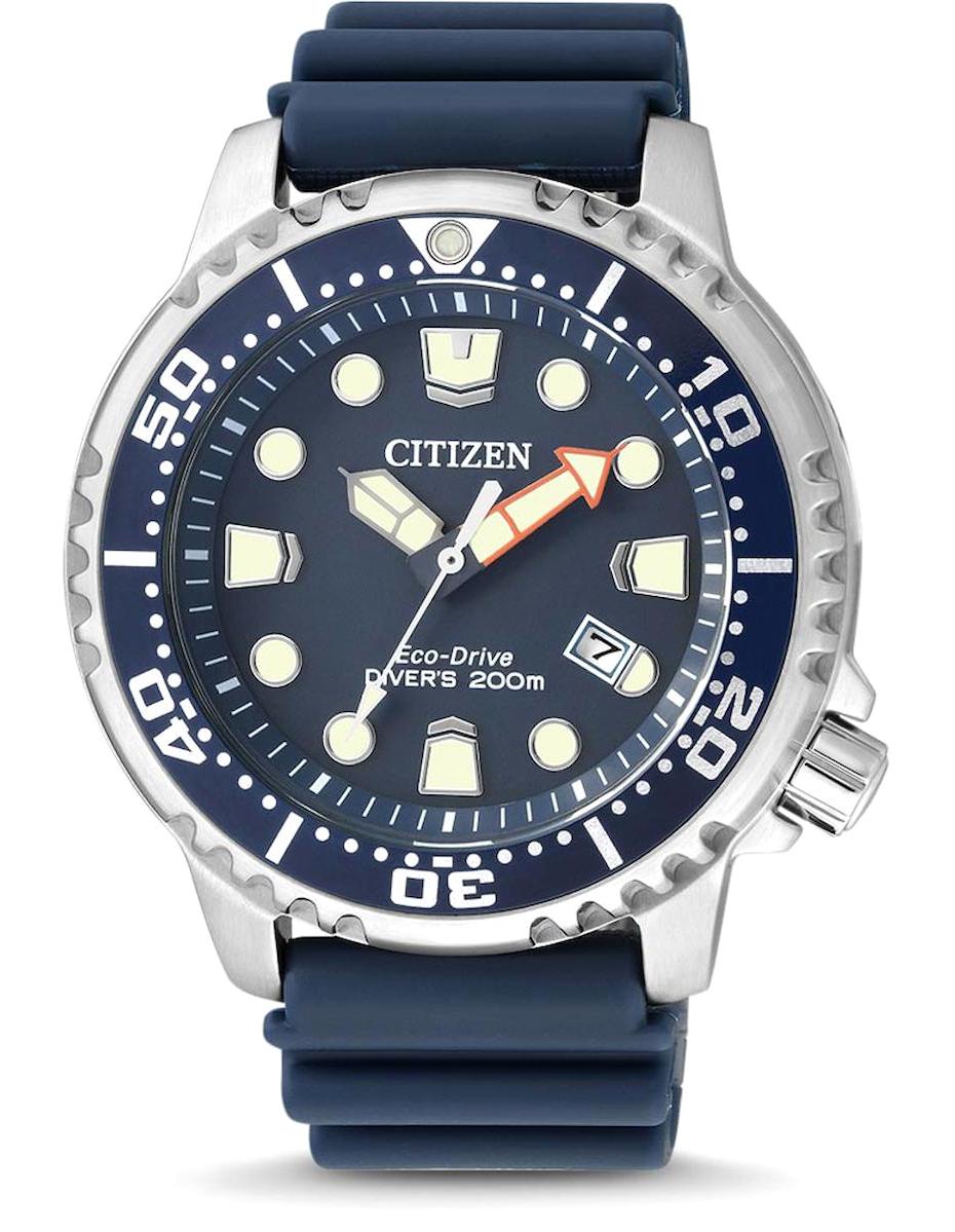 Citizen BN0151-17L Takvimli Lacivert Silikon Kordon Analog Erkek Kol Saati