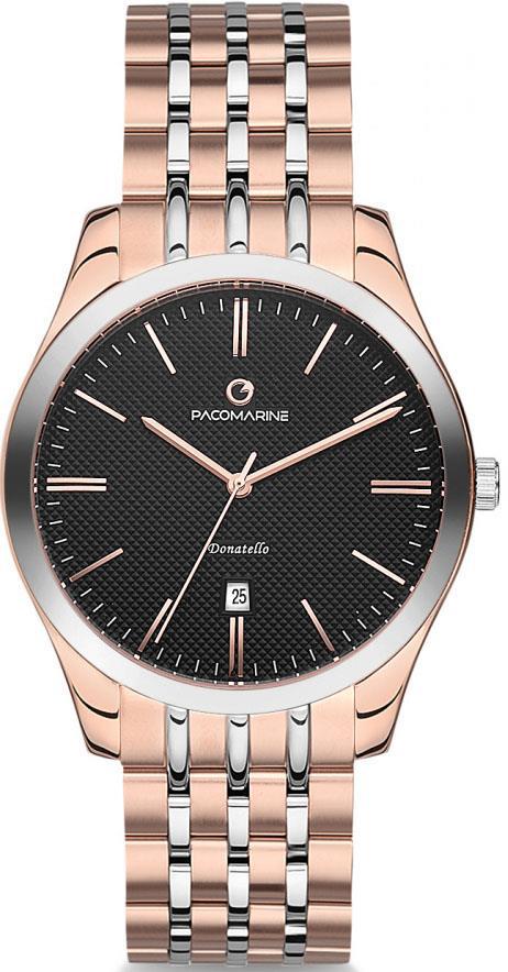 Pacomarine PM.51069.10 Takvimli 40 mm Gri-Rose Gold Çelik Kordon Analog Erkek Kol Saati