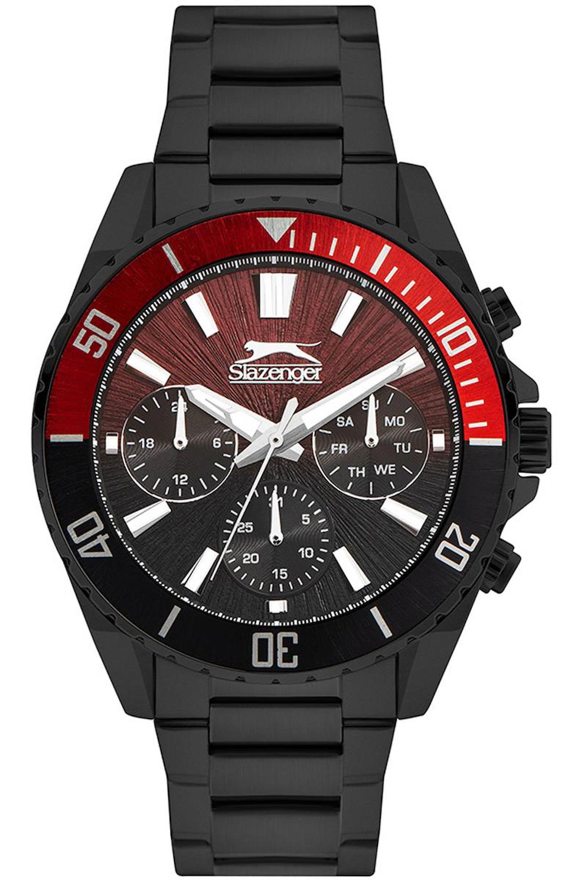Slazenger SL.09.2273.2.06 Takvimli 45 mm Siyah Çelik Kordon Analog Erkek Kol Saati