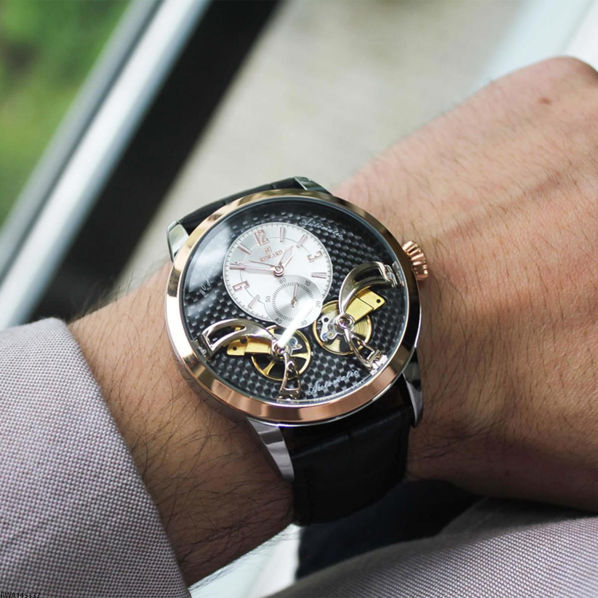 Reward RWA145137 48 mm Siyah Deri Kordon Analog Erkek Kol Saati
