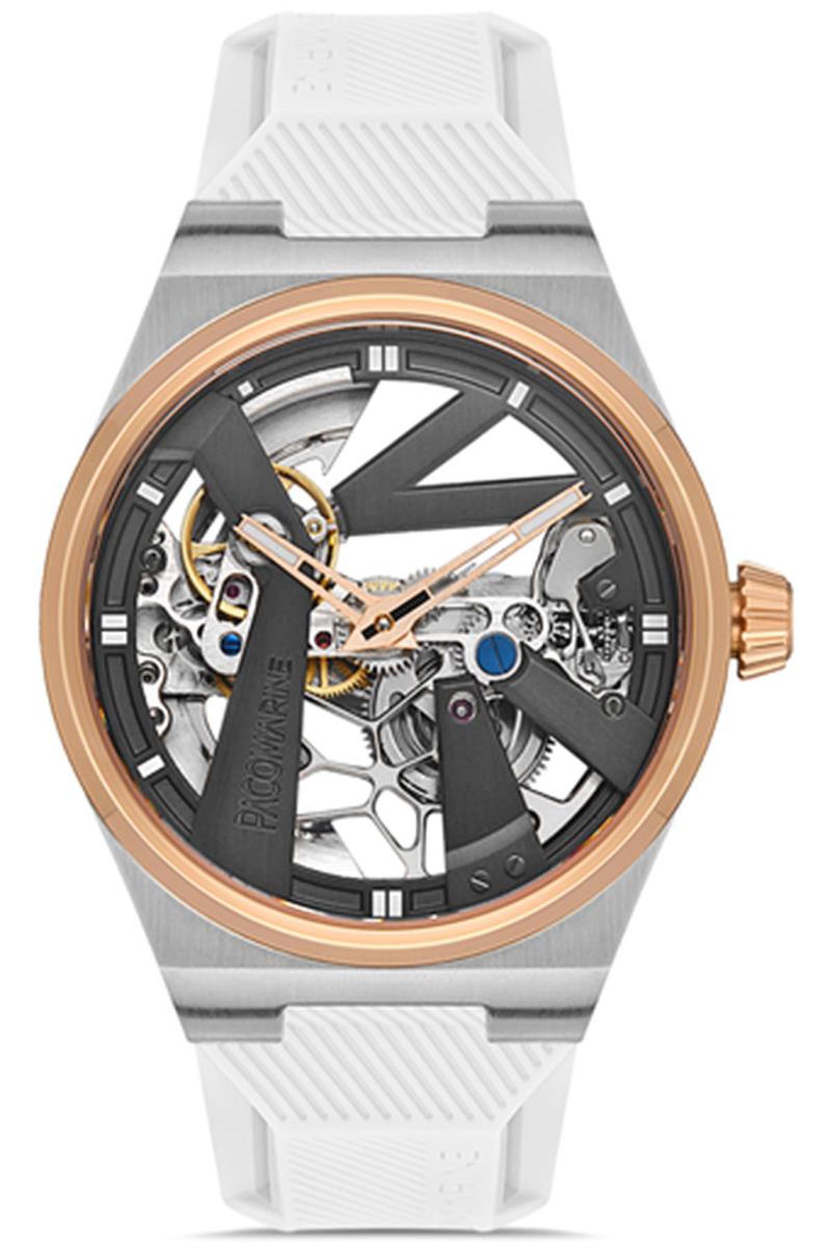 Pacomarine PM.28009.05 42 mm Beyaz Silikon Kordon Analog Erkek Kol Saati