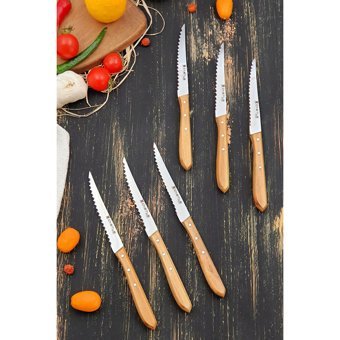 Castle Steak - Biftek Bıçak Seti 6 Parça Dut Ağaçlı Sap Paslanmaz Çelik