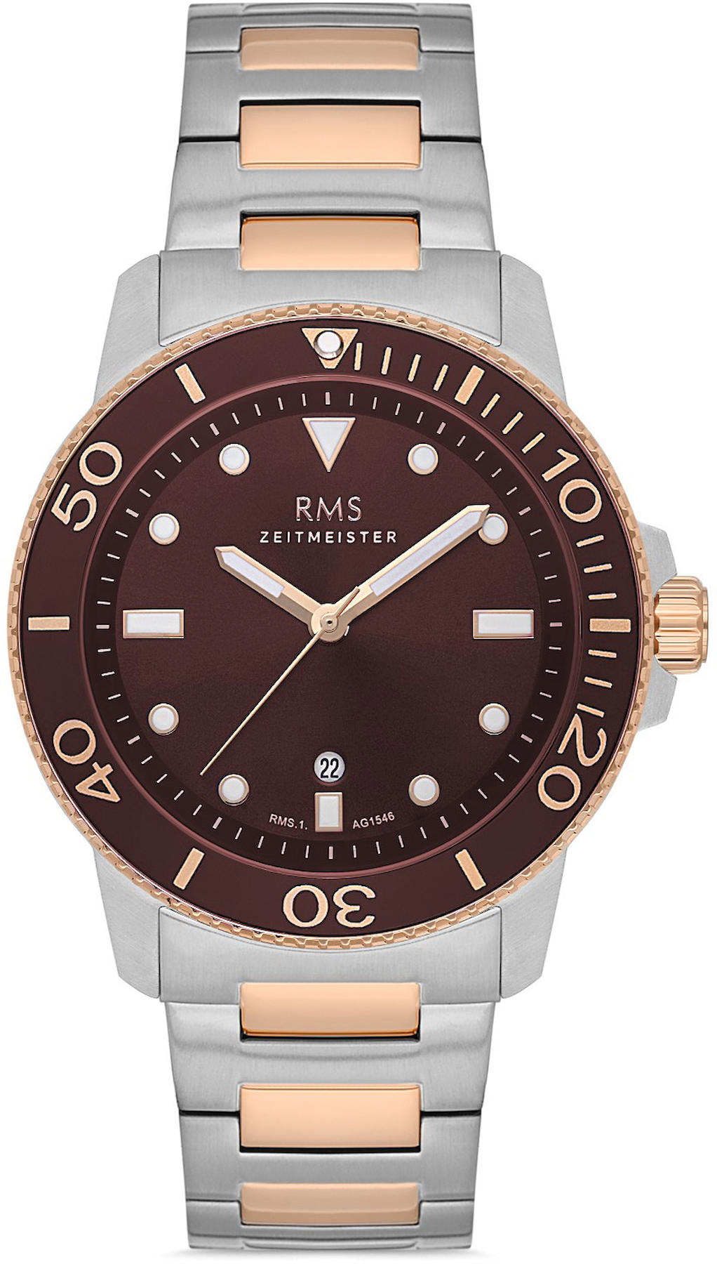 Romanson RMS.1.AG1546.07 Takvimli 42 mm Altın - Beyaz Çelik Kordon Analog Kol Saati