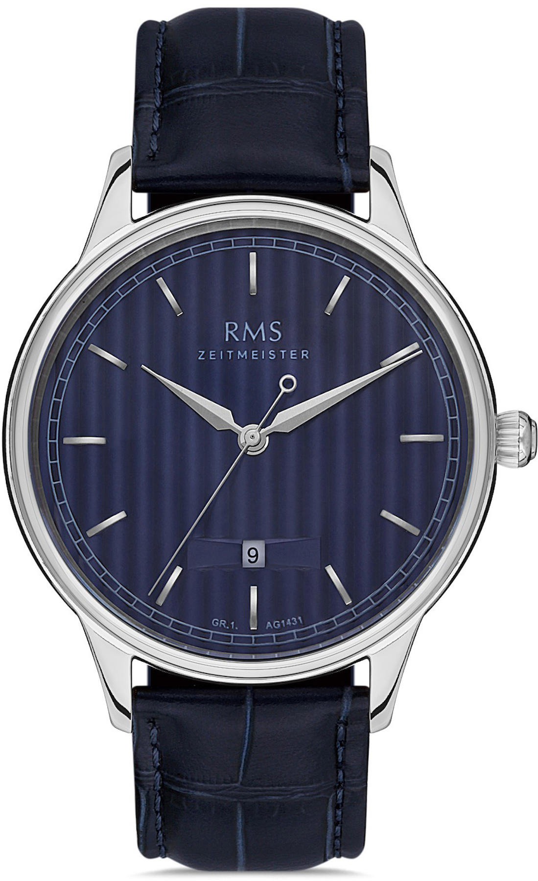 Romanson GR.1.AG1431.05 Takvimli 42 mm Lacivert Deri Kordon Analog Kol Saati