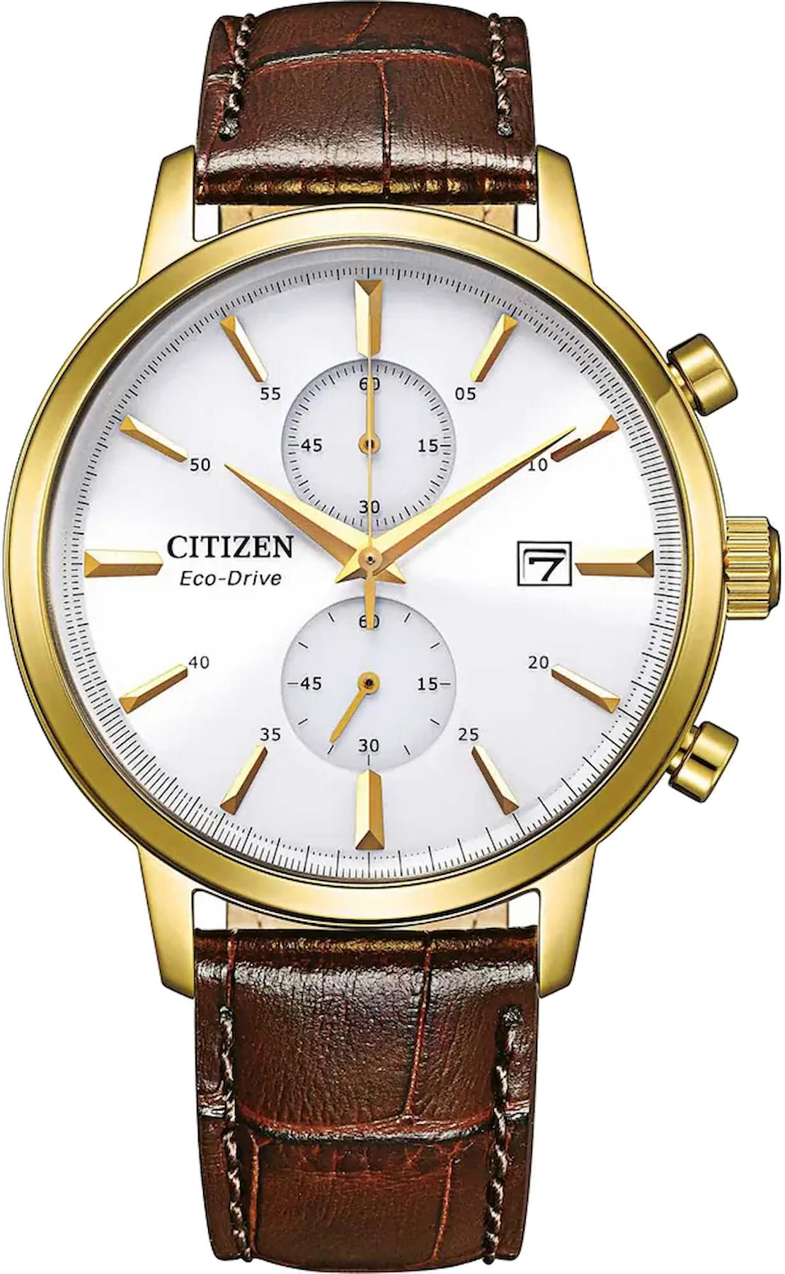 Citizen CA7062-15A Takvimli 42 mm Kahverengi Deri Kordon Analog Erkek Kol Saati