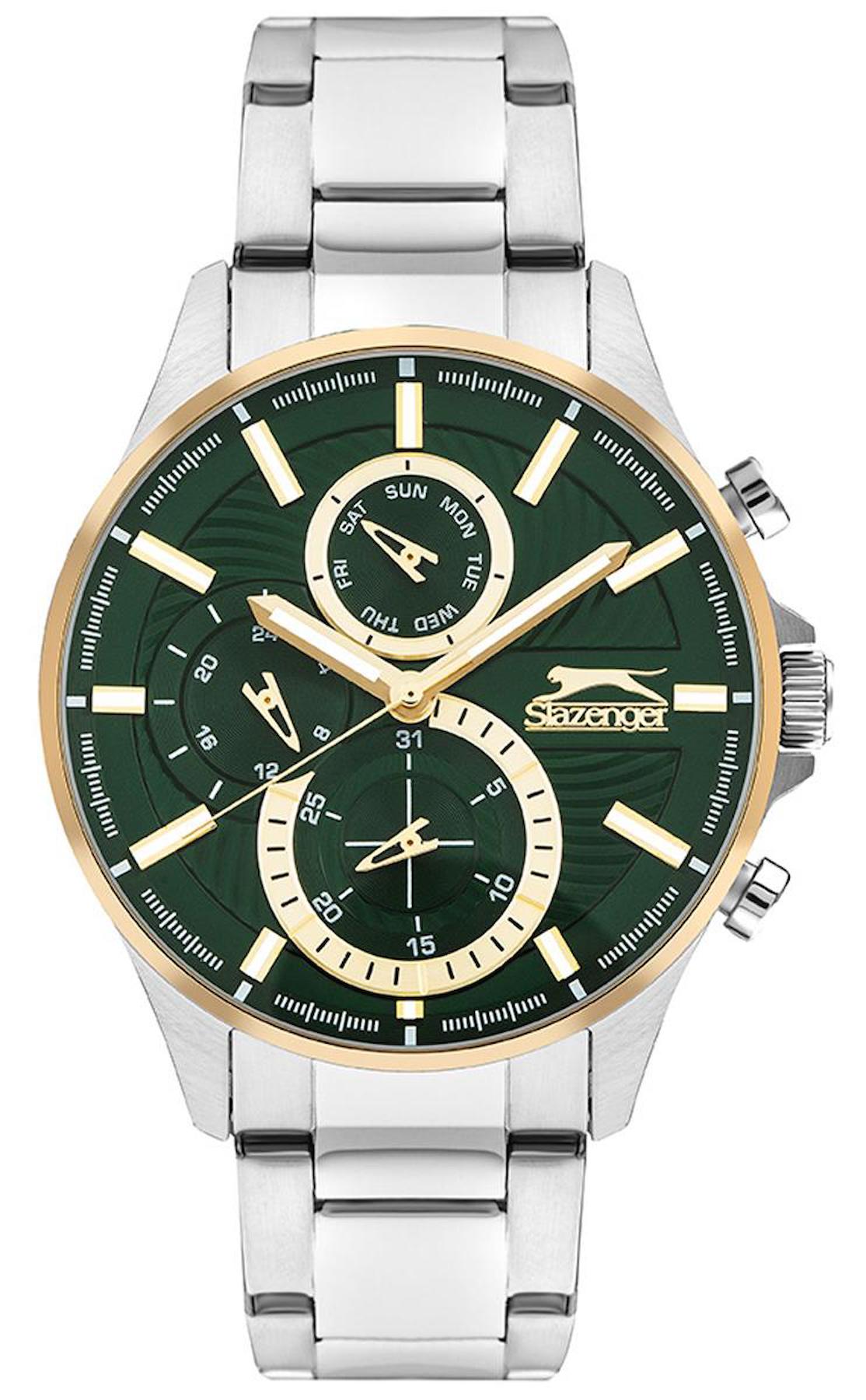 Slazenger SL.09.2193.2.05 Takvimli 44 mm Çelik Kordon Analog Erkek Kol Saati
