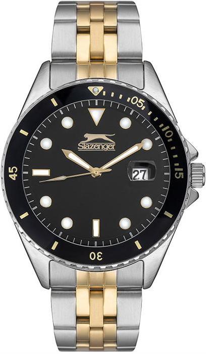 Slazenger SL.09.1932.1.01 Takvimli 43 mm Altın-Çelik Kordon Analog Erkek Kol Saati