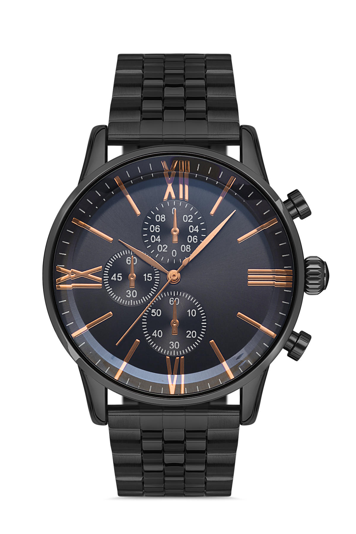 Padam Paris PDMS247 Takvimli 44 mm Siyah Çelik Kordon Analog Erkek Kol Saati