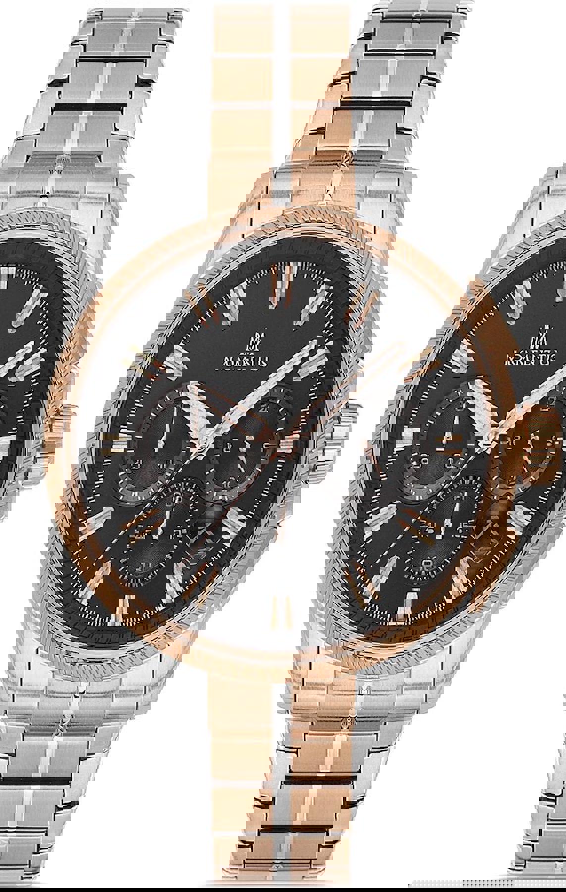 Momentus SM386T-04SR Takvimli 44 mm Altın-Çelik Kordon Analog Erkek Kol Saati
