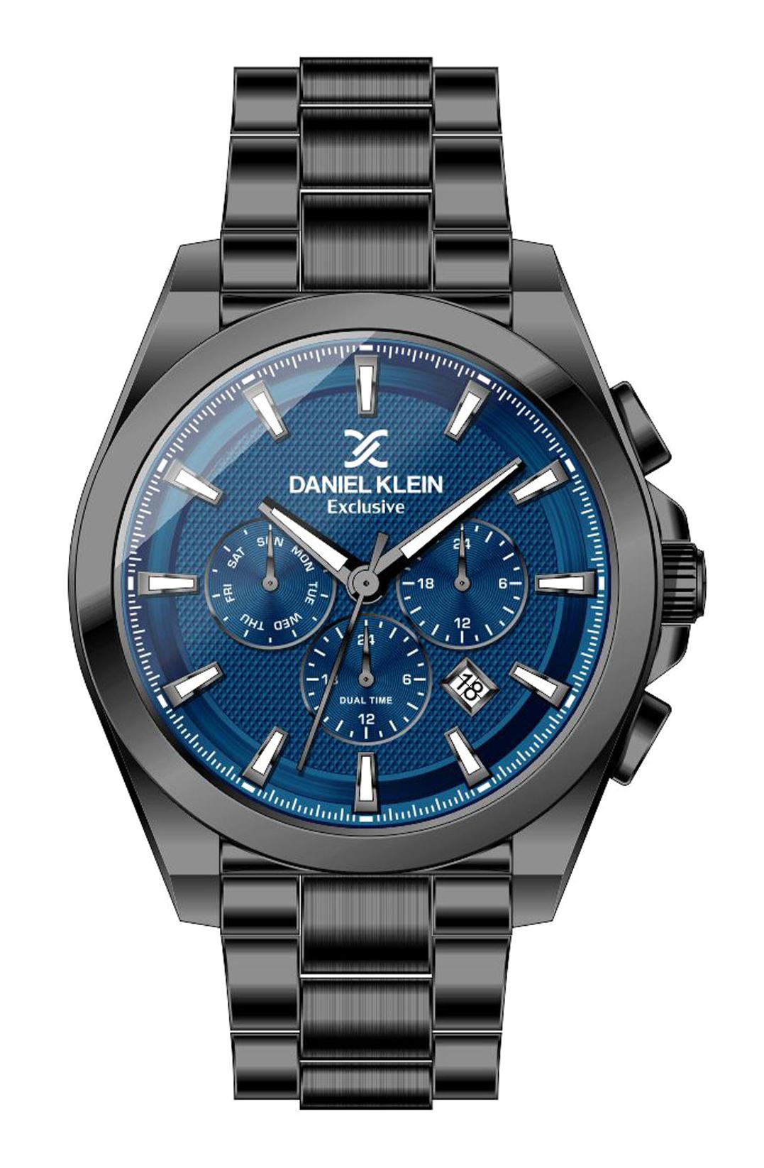 Daniel Klein DKE.1.10550.4 Takvimli 42 mm Siyah Metal Kordon Analog Kol Saati
