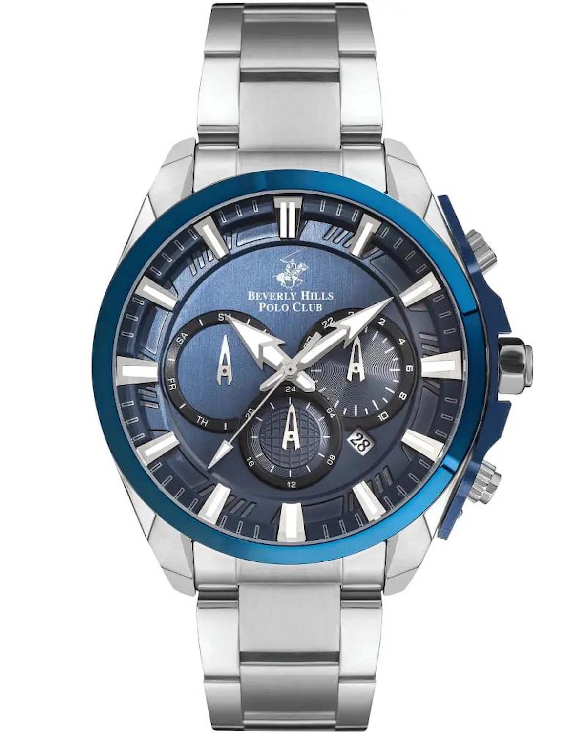 Beverly Hills Polo Club BP3266X390 Takvimli 46 mm Çelik Kordon Analog Erkek Kol Saati