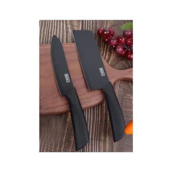 HCK Modern Mutfak Satır Bıçak Set 26.5cm | Koruyucu Kaplı Siyah Modern Mutfak Set