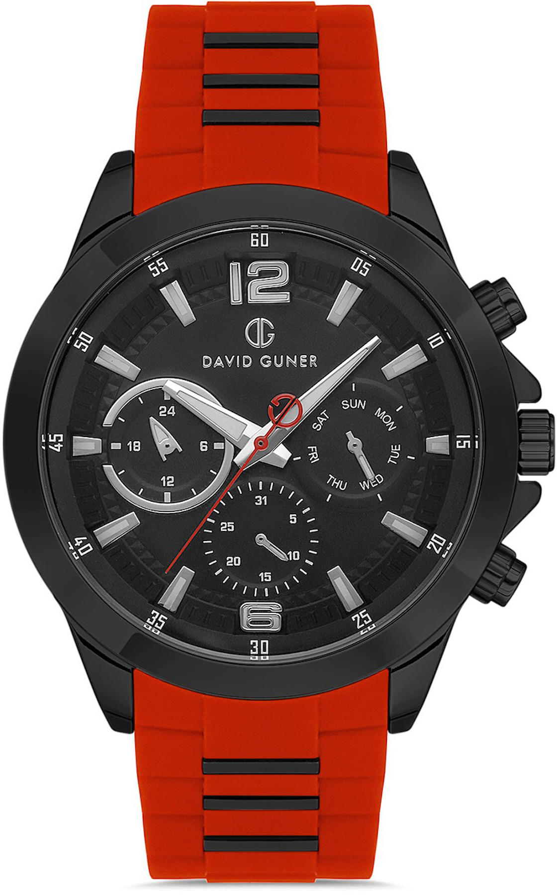 David Guner DG-8615GD-ZP2 Takvimli 42 mm Kırmızı Metal Kordon Analog Kol Saati