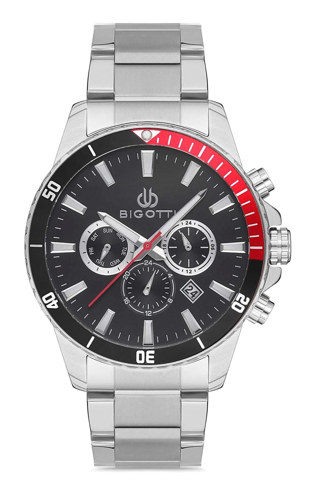 Bigotti BG.1.10129.1 Takvimli 45 mm Çelik Kordon Analog Erkek Kol Saati
