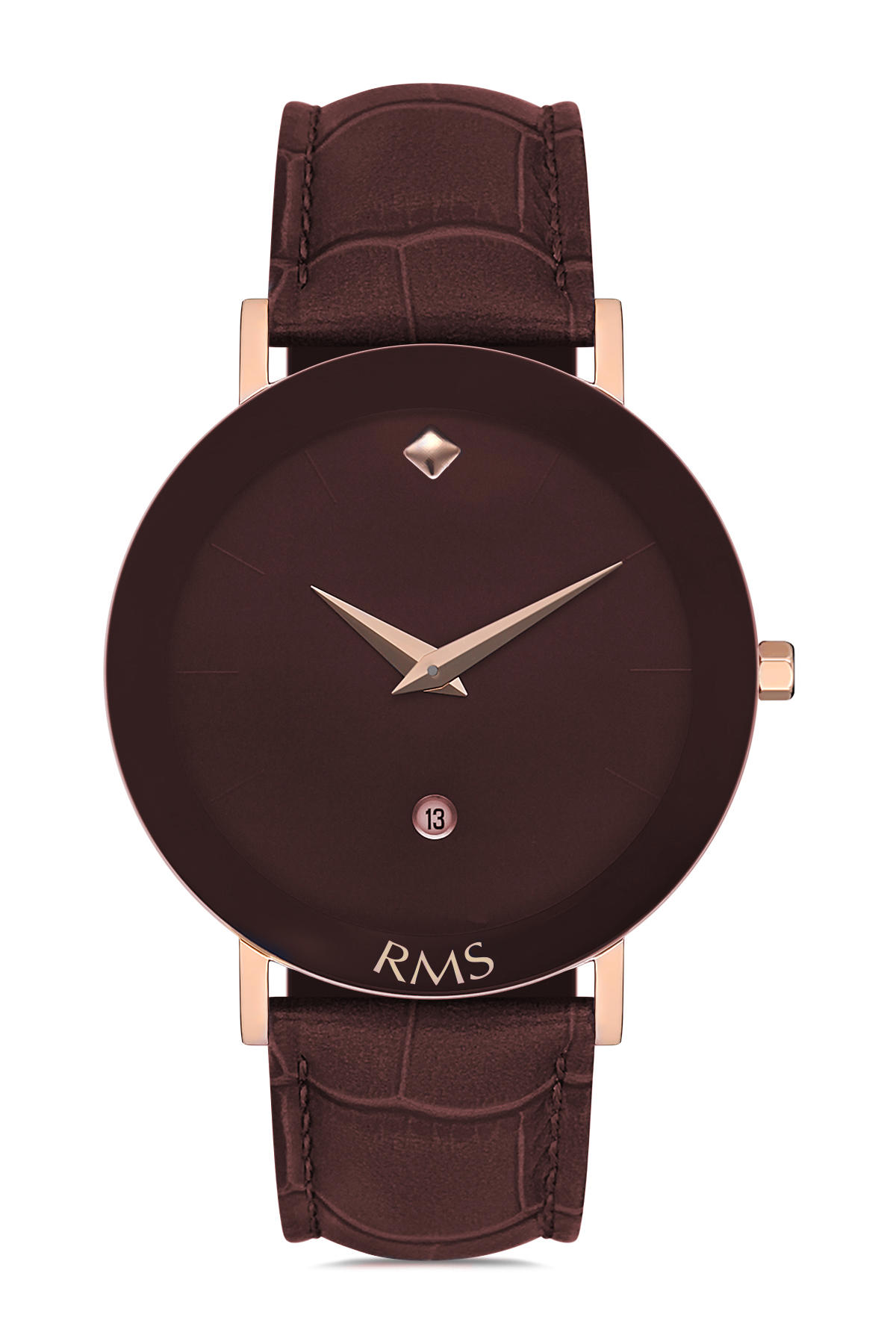 Grand Romanson RMS.1.AG1329.06 Takvimli 42 mm Kahverengi Deri Kordon Analog Erkek Kol Saati