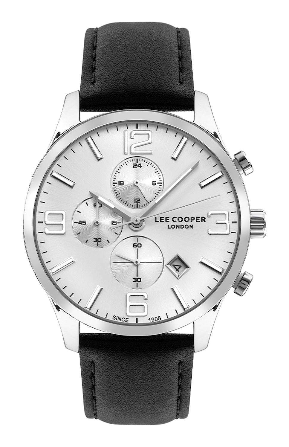 Lee Cooper LC07713.331-NM Takvimli 44 mm Siyah Deri Kordon Analog Erkek Kol Saati