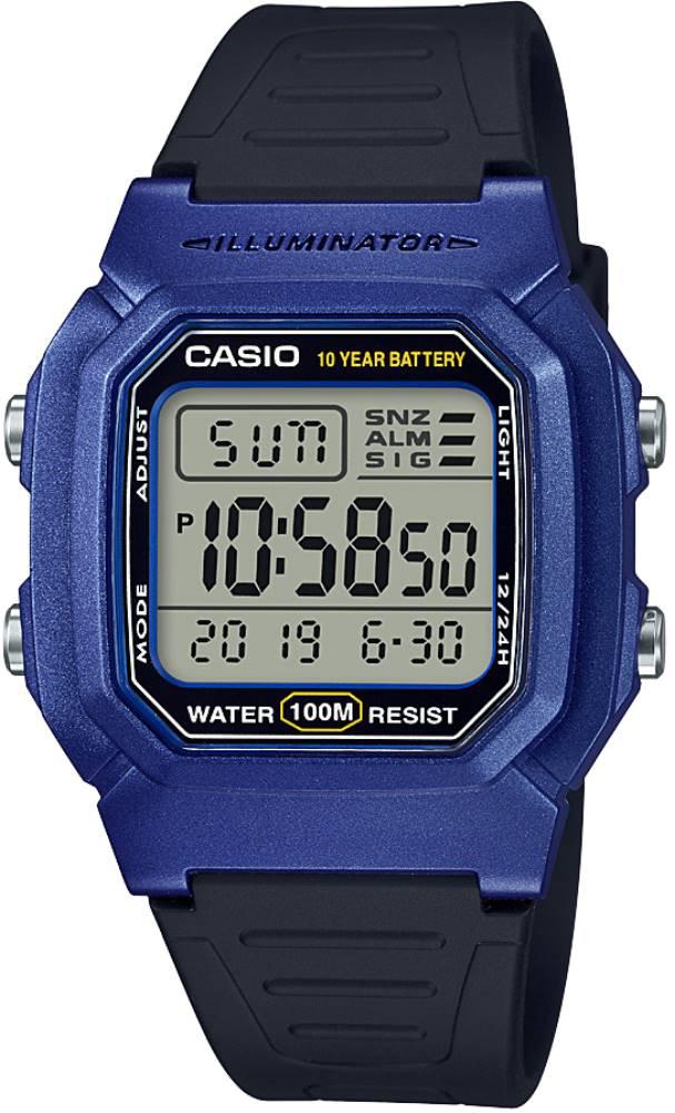 Casio W-800HM-2A Takvimli Siyah Çelik Kordon Dijital Kol Saati