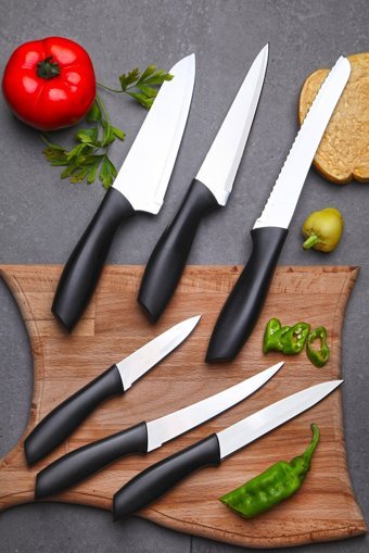 Kitchen Life 6 Parça Komple Profesyonel Şef Bıçak Seti