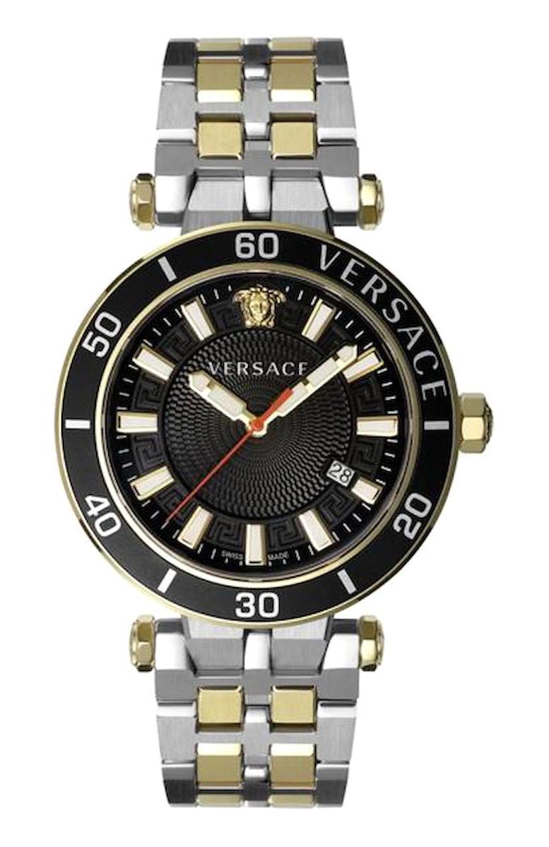 Versace VRSCVEZ300821 Takvimli 43 mm Altın-Çelik Kordon Analog Erkek Kol Saati