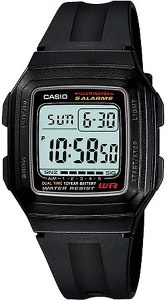 Casio F-201WA-1ADF Takvimli 34 mm Siyah Silikon Kordon Dijital Kol Saati