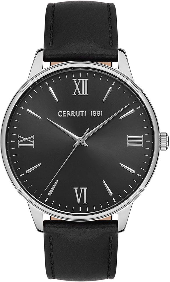 Cerruti 1881 CIWGA2229903 43 mm Siyah Deri Kordon Analog Erkek Kol Saati