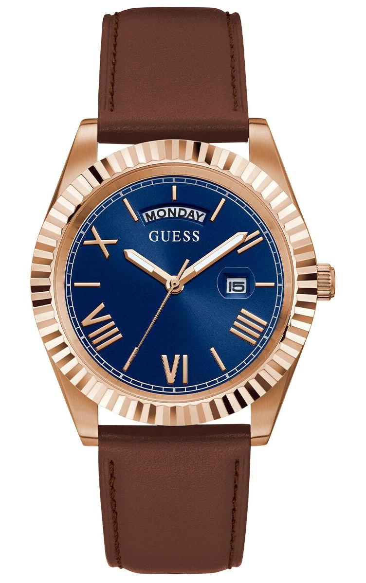 Guess GUGW0353G2 Takvimli 42 mm Kahverengi Deri Kordon Analog Erkek Kol Saati