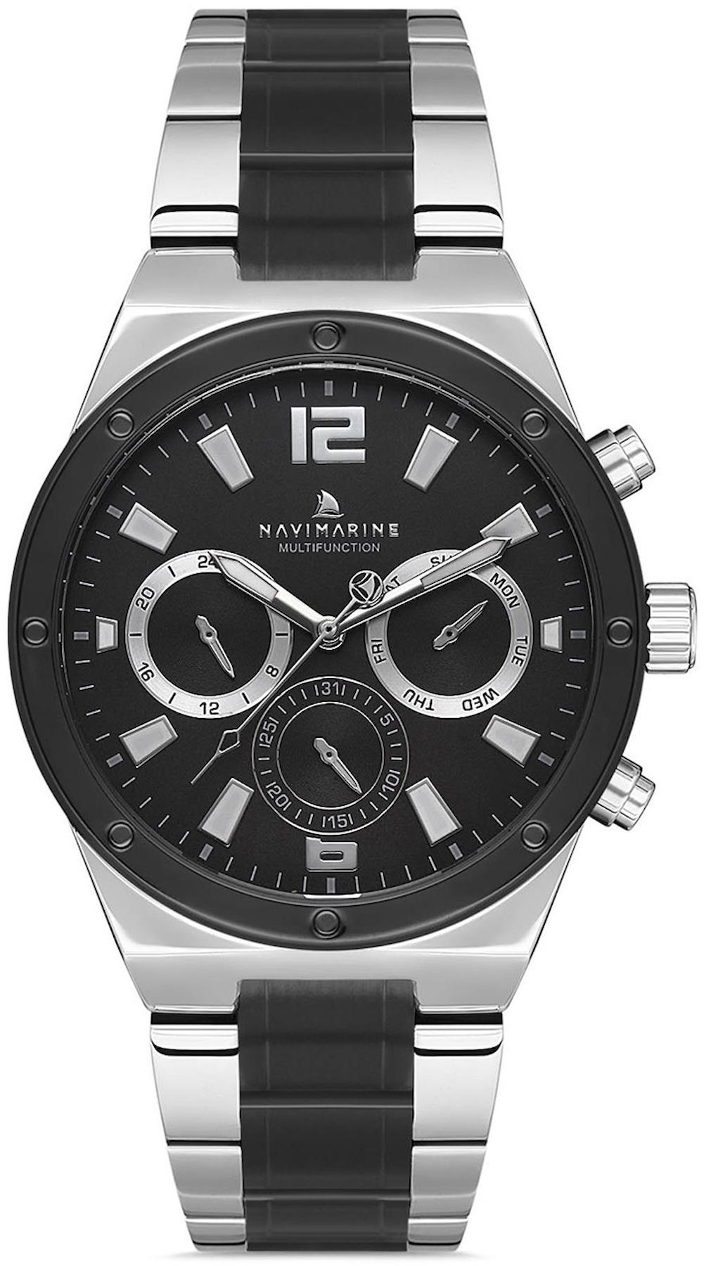Navimarine NM135-05 Takvimli 41 mm Çelik Kordon Analog Kol Saati