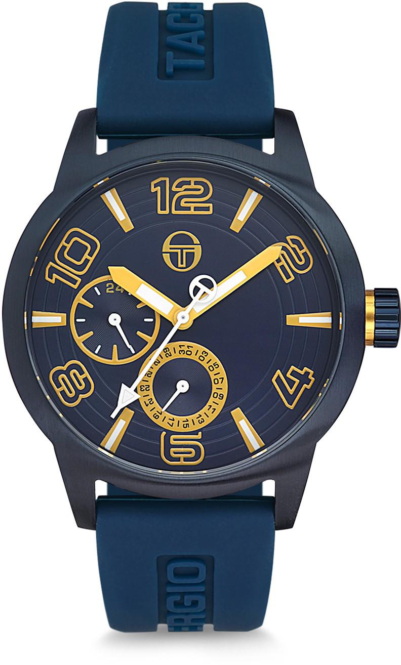 Sergio Tacchini ST.12.102.05 Takvimli 42 mm Lacivert Silikon Kordon Analog Kol Saati