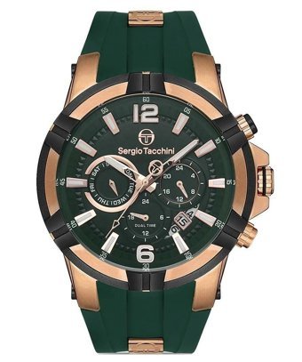 Sergio Tacchini ST.1.10278.4 Takvimli Yeşil Silikon Kordon Analog Erkek Kol Saati