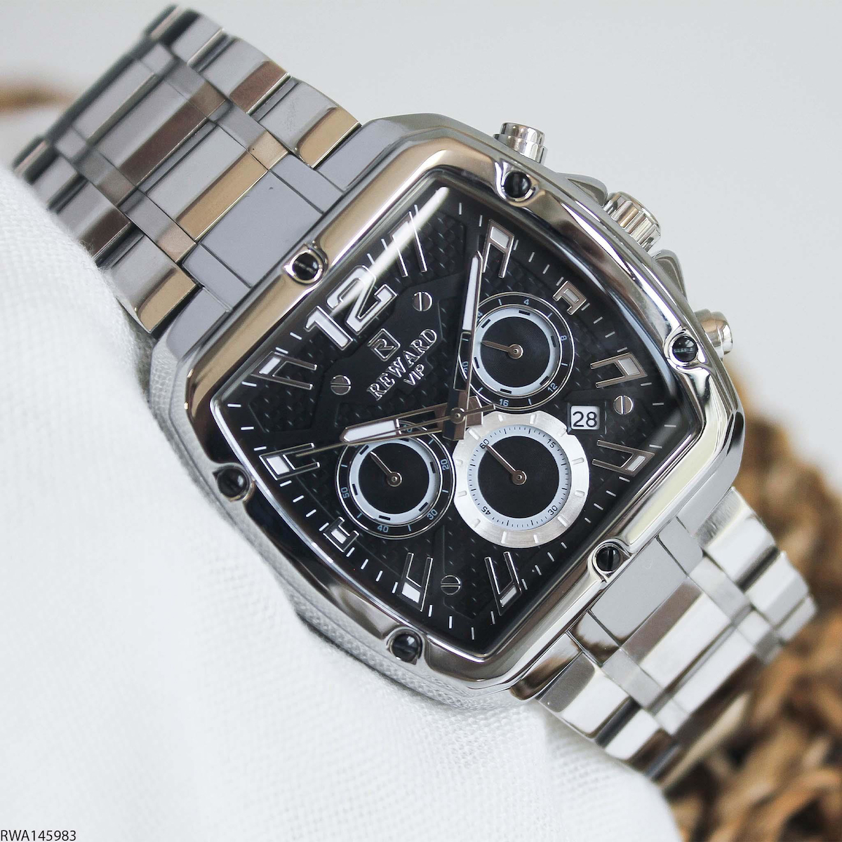 Reward RWA145983 Takvimli 43 mm Altın-Çelik Kordon Analog Erkek Kol Saati