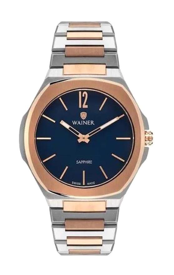 Wainer WA.10122-D 44 mm Gri-Rose Gold Çelik Kordon Analog Erkek Kol Saati