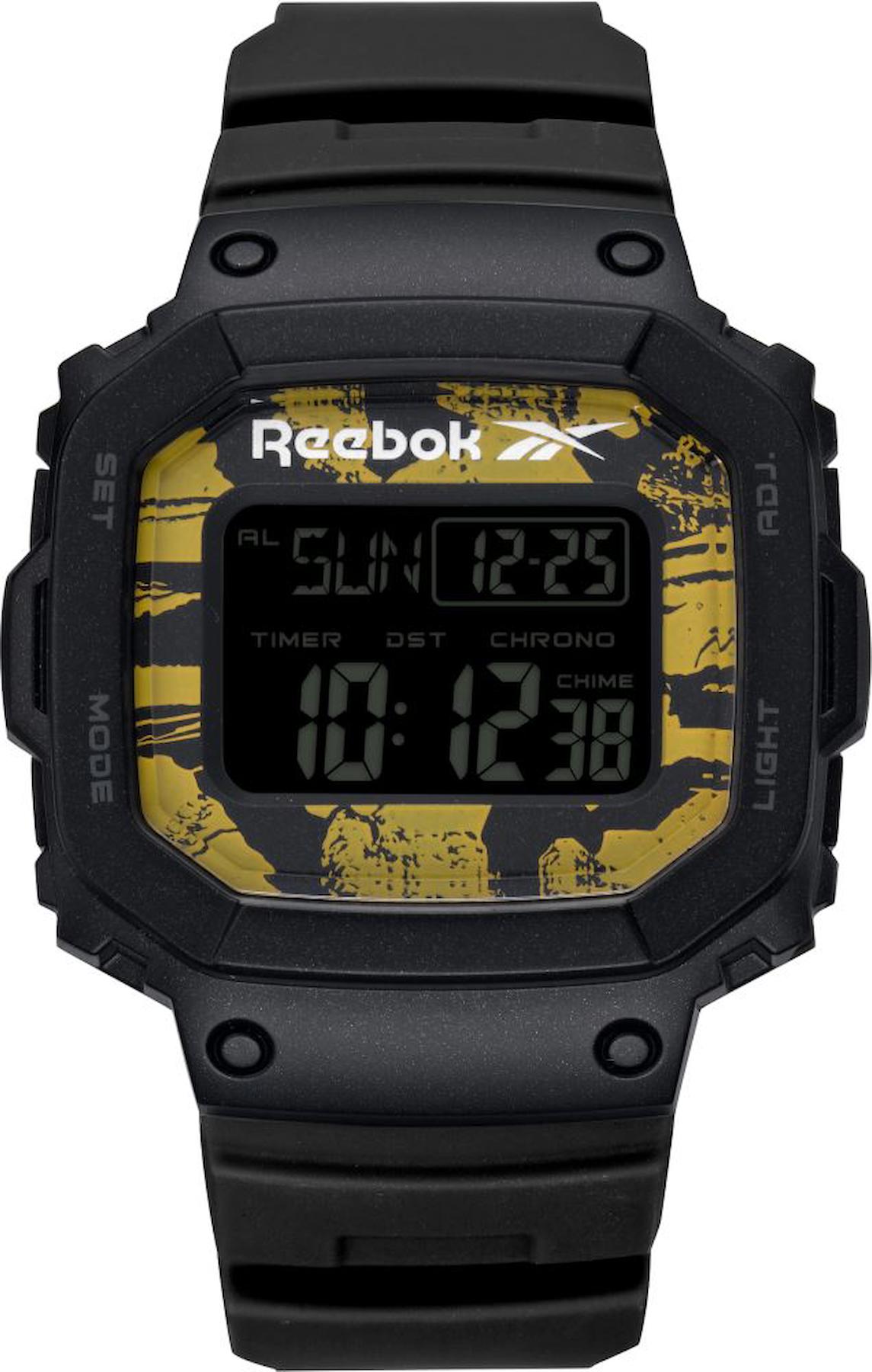 Reebok RV-POD-G9-PBPB-BY Takvimli 48 mm Siyah Plastik Kordon Analog Erkek Kol Saati