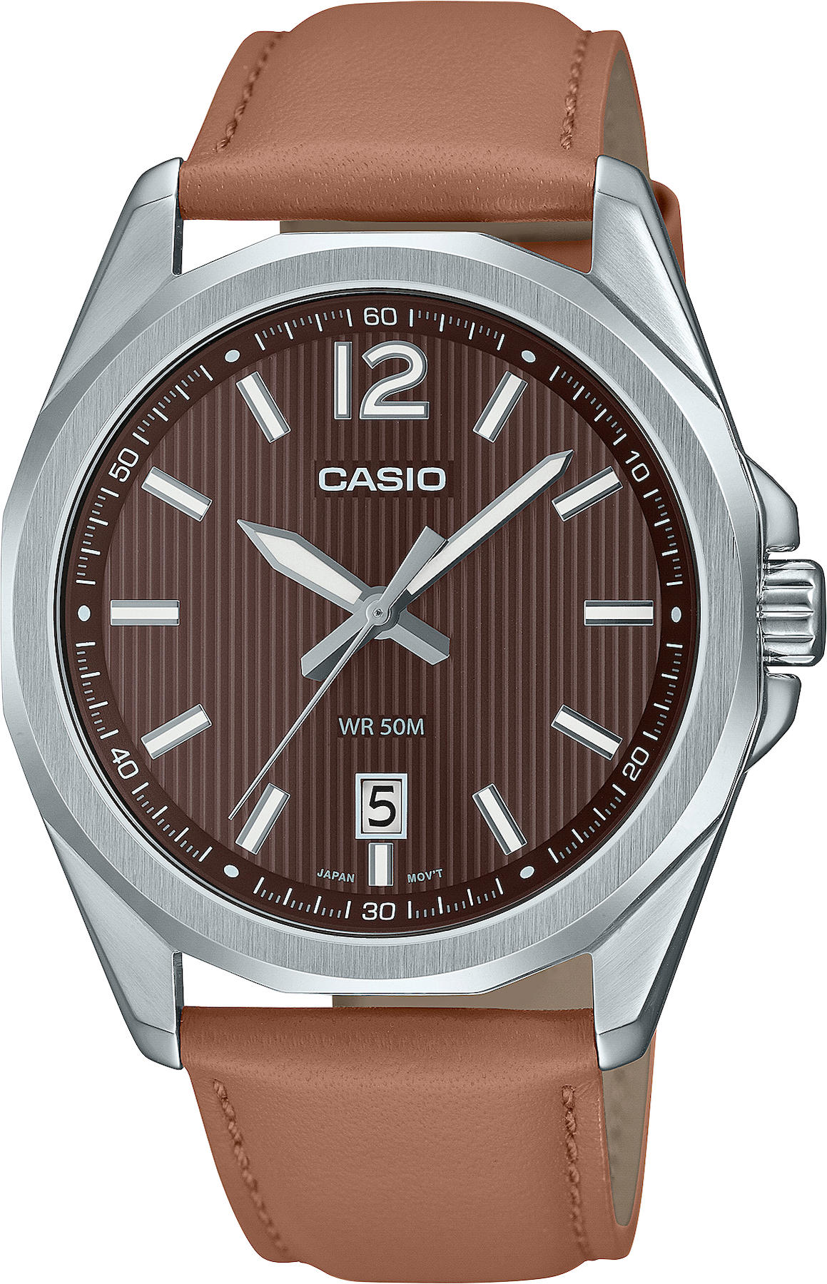Casio MTP-E725L-5A Takvimli 42 mm Kahverengi Deri Kordon Analog Kol Saati