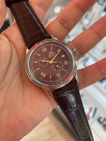 Orient RA-AK0705R10B Takvimli 40 mm Kahverengi Deri Kordon Analog Erkek Kol Saati