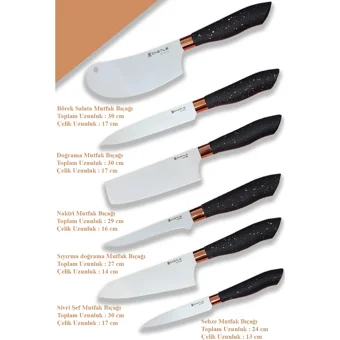 Castle Kitchen Black Copper Serisi 6'lı Mutfak Bıçak Seti