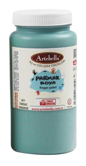 Artebella 8211 500 ml Tekli Turkuaz Parmak Boyası