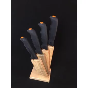 Atasan Platinium Seri 4'lü Bıçak Seti (Takozlu) - Siyah