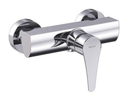 Bocchi Lete 1006-0022 Krom Çiftli Aç Kapa Yarı Ankastre Yuvarlak Banyo Bataryası Gri