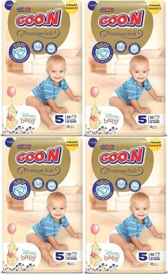 Goon Premium Soft 5 Numara Bantlı Bebek Bezi 208'li