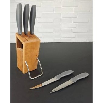 Cooker 6 Parça Çelik Bıçak Seti Gri