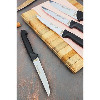 Castle Kitchen Black Serisi 6'lı Mutfak Bıçak Seti Standlı