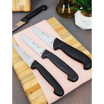 Castle Kitchen Black Serisi 6'lı Mutfak Bıçak Seti Standlı