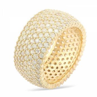 Serra Jewels Beyaz Taşlı Tamtur Altın Yüzük