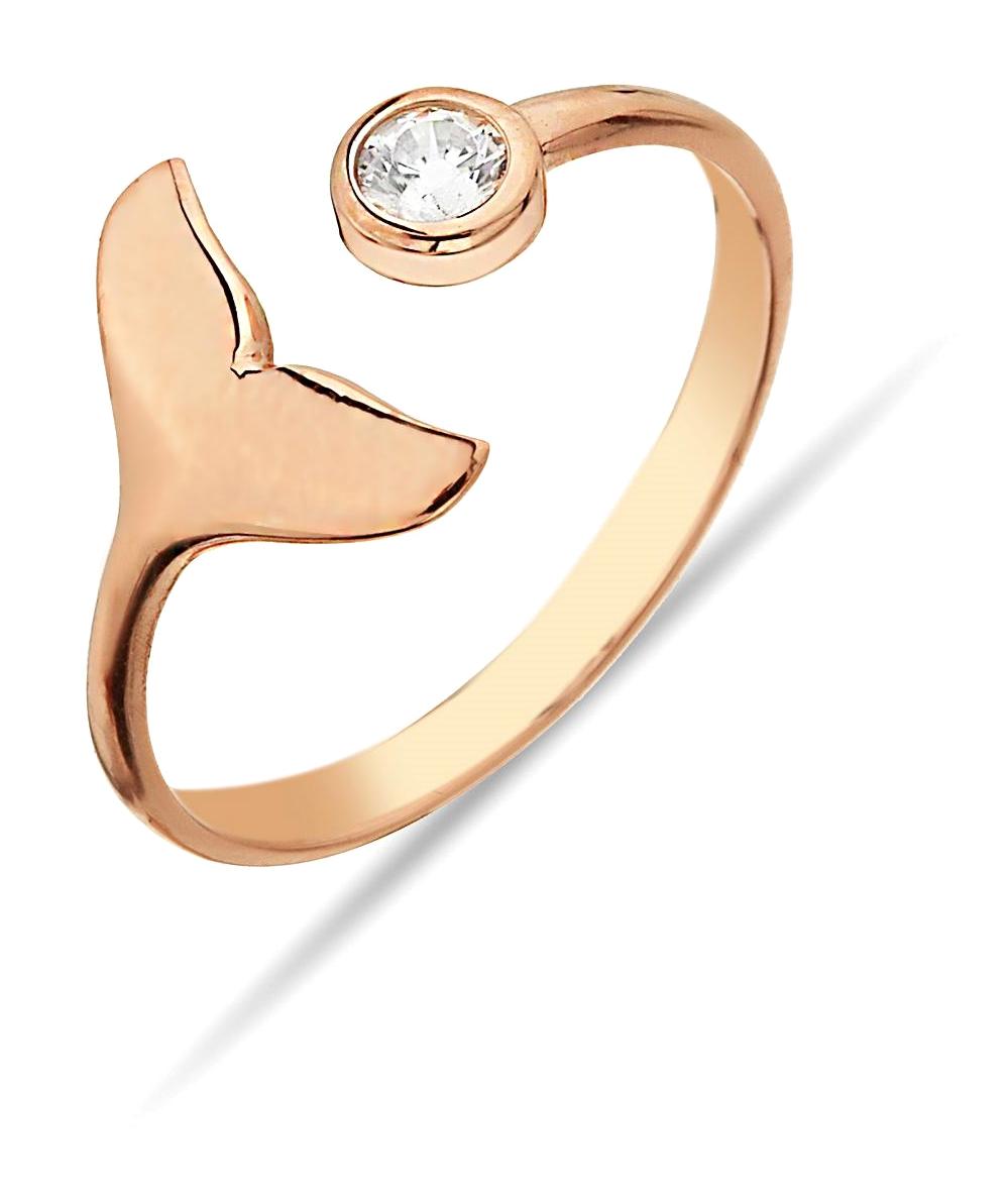 Argentum Concept Beyaz Taşlı 925 Ayar Rose Gold Altın Yüzük
