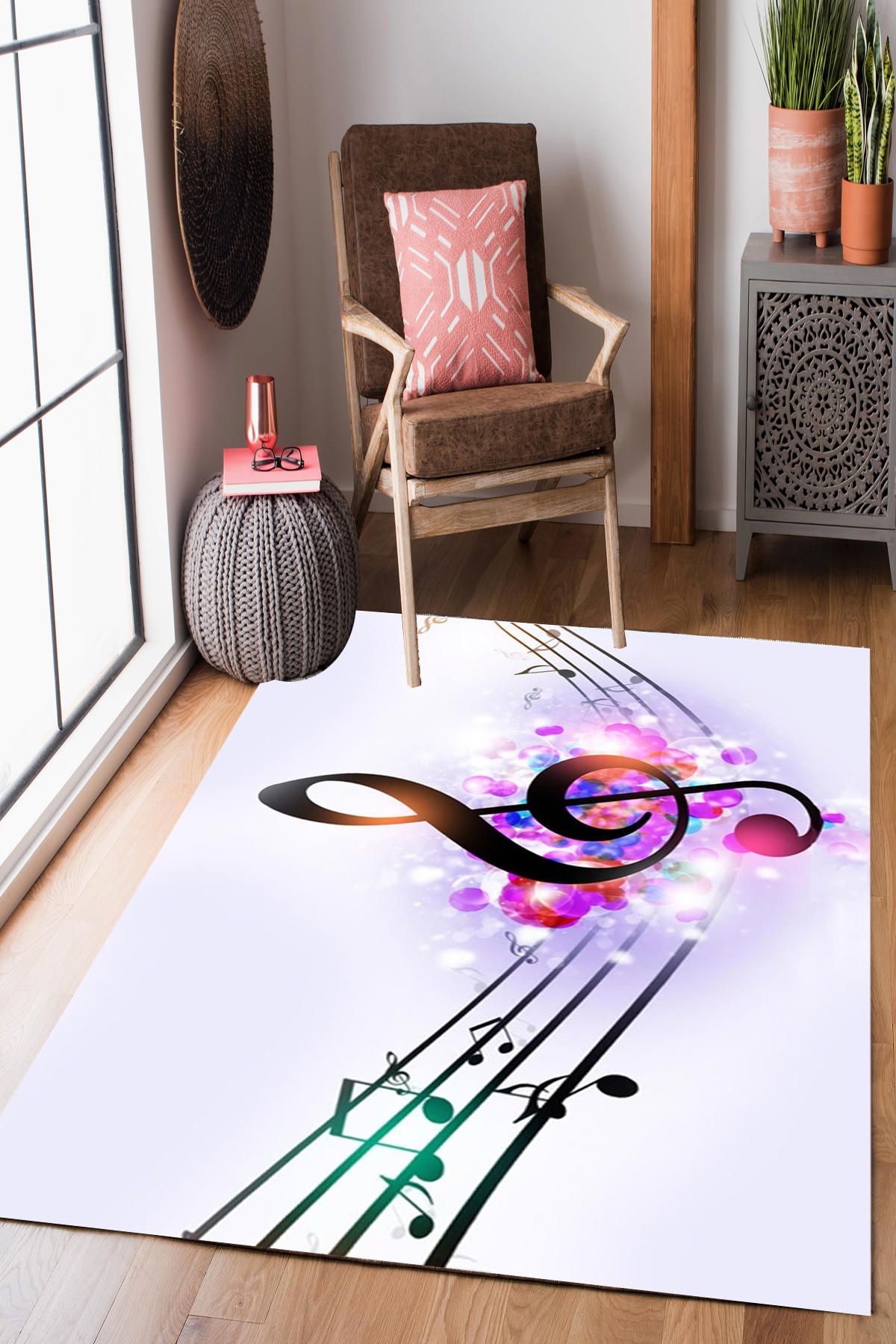Homier Collection H-CK-10190A Çok Renkli 9 mm Pamuk Antibakteriyel Yıkanabilir Orta Kaymaz Dikdörtgen Makine Dokuma Çocuk Odası Halısı 100x300 cm