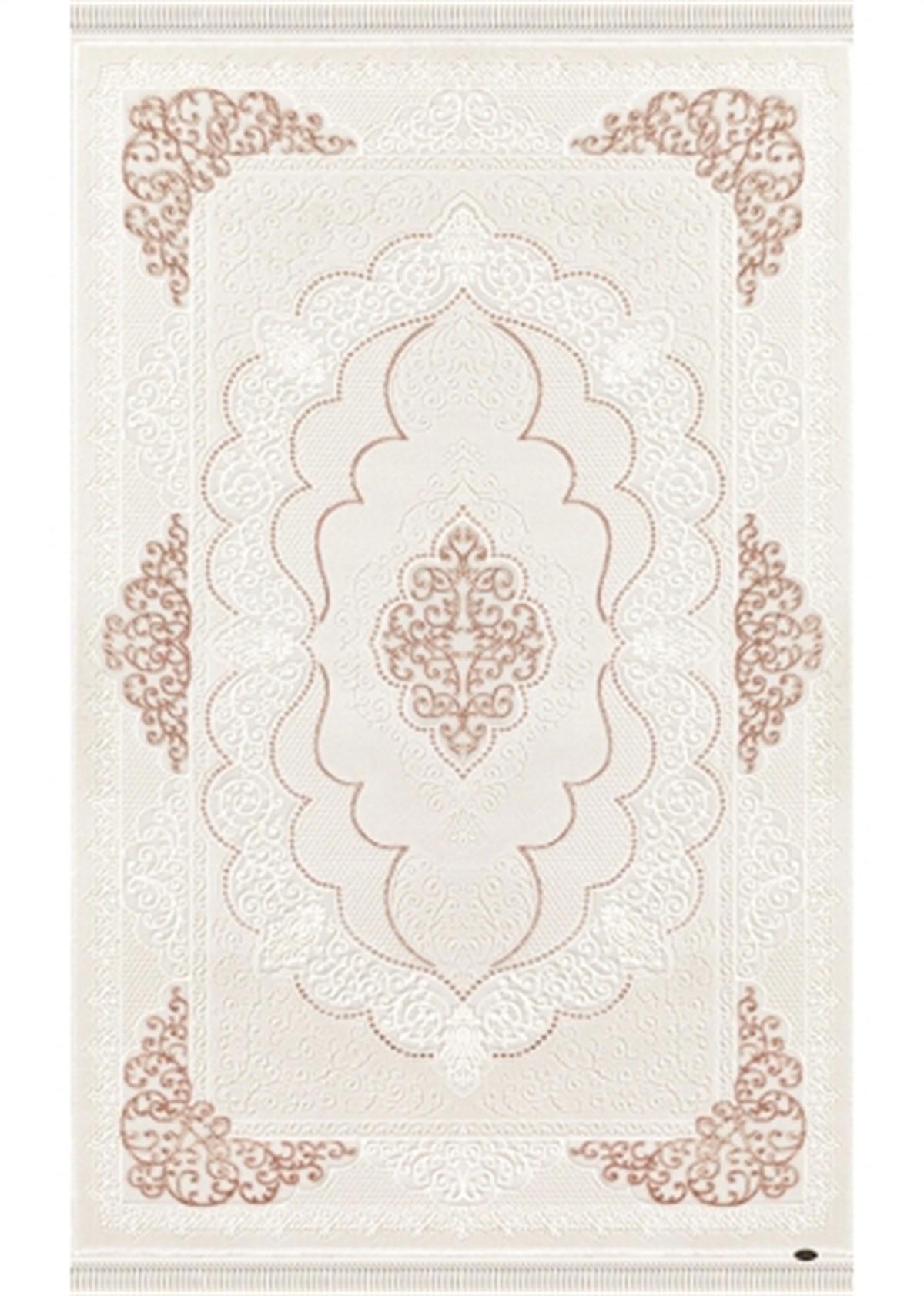 Dinarsu Gold GD004 Krem 12 mm Akrilik Silinebilir Yıkanabilir Orta Kaymaz Dikdörtgen Makine Dokuma Oturma Odası Halısı 100x300 cm