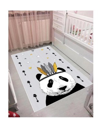 Sty Home Gri 0.8 mm Pamuk Yıkanabilir İnce Kaymaz Jüt Taban Dikdörtgen Makine Dokuma Çocuk Odası Halısı 160x220 cm