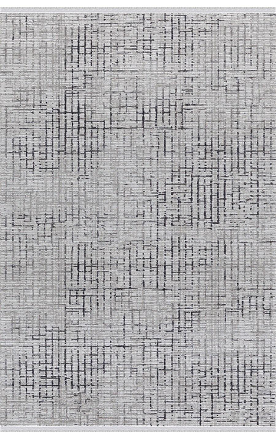Merinos Verona 36743 Gri 5 mm Akrilik Toz Tutmaz Yıkanabilir Kalın Kaymaz Dikdörtgen Makine Dokuma Salon Halısı 80x150 cm