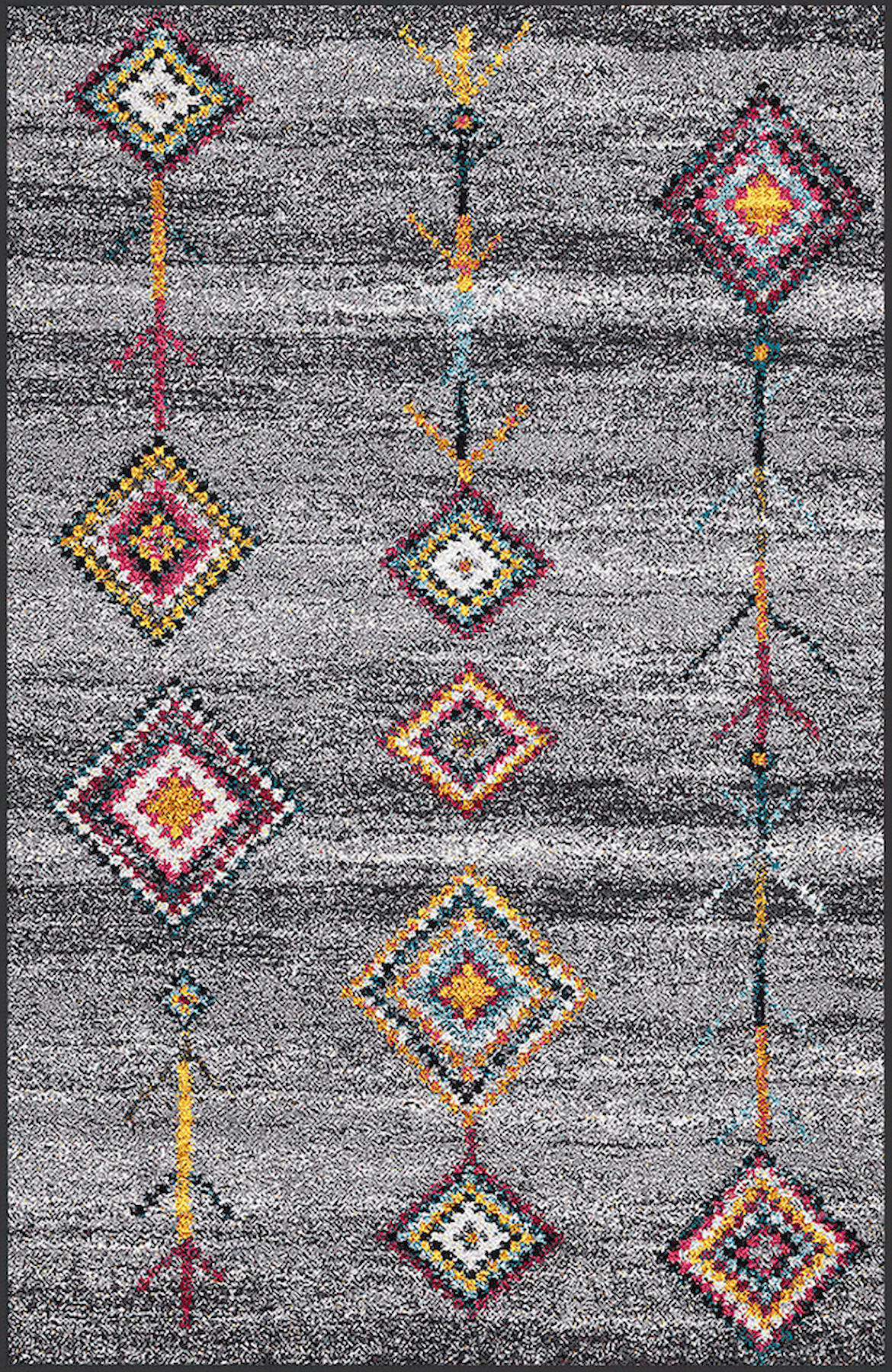 Rovigo Home RVG0284-SM25 Gri 8 mm Polyester Antibakteriyel-Leke Tutmaz-Toz Tutmaz Yıkanabilir İnce Kaymaz Dot Taban Dikdörtgen Makine Dokuma Salon Halısı 50x80 cm